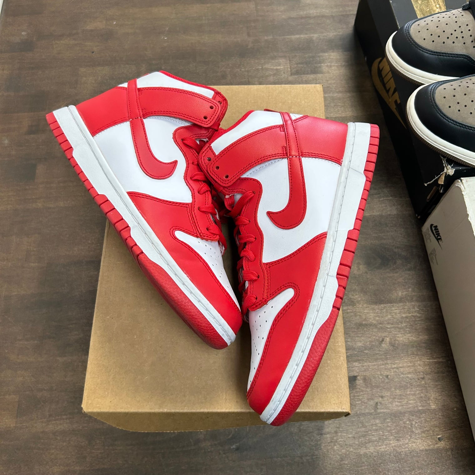 Championship Red Nike Dunk High (USED, No Box)