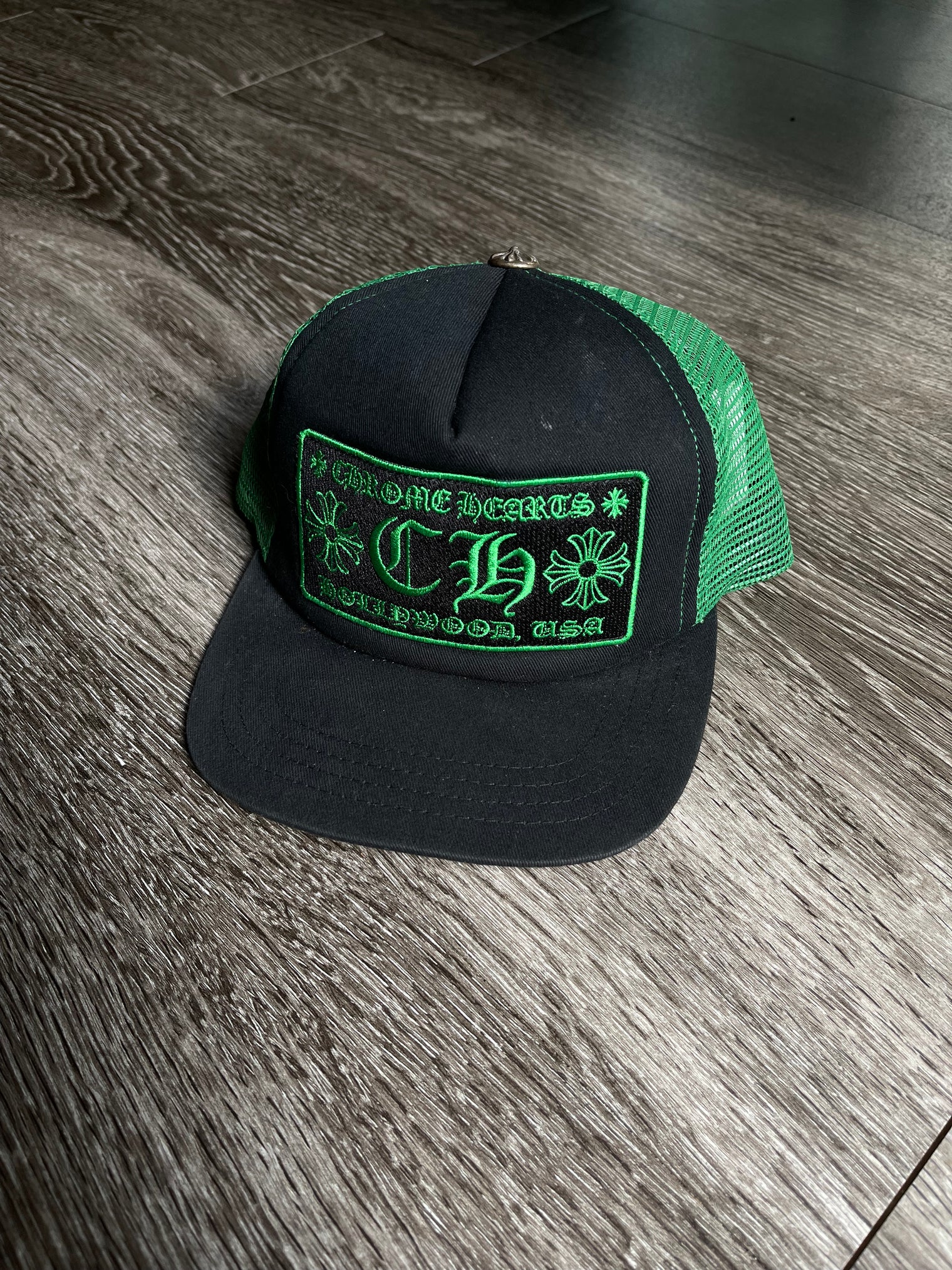 Chrome Hearts Black Green Hollywood Trucker (USED)