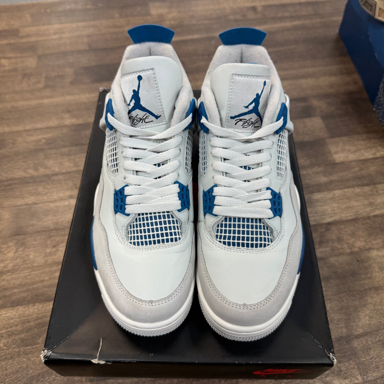 Military Blue Jordan 4 Retro (USED, No Box Lid)