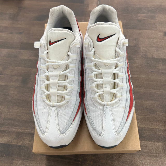 White Varsity Red Particle Grey Air Max 95 (USED,No Box)