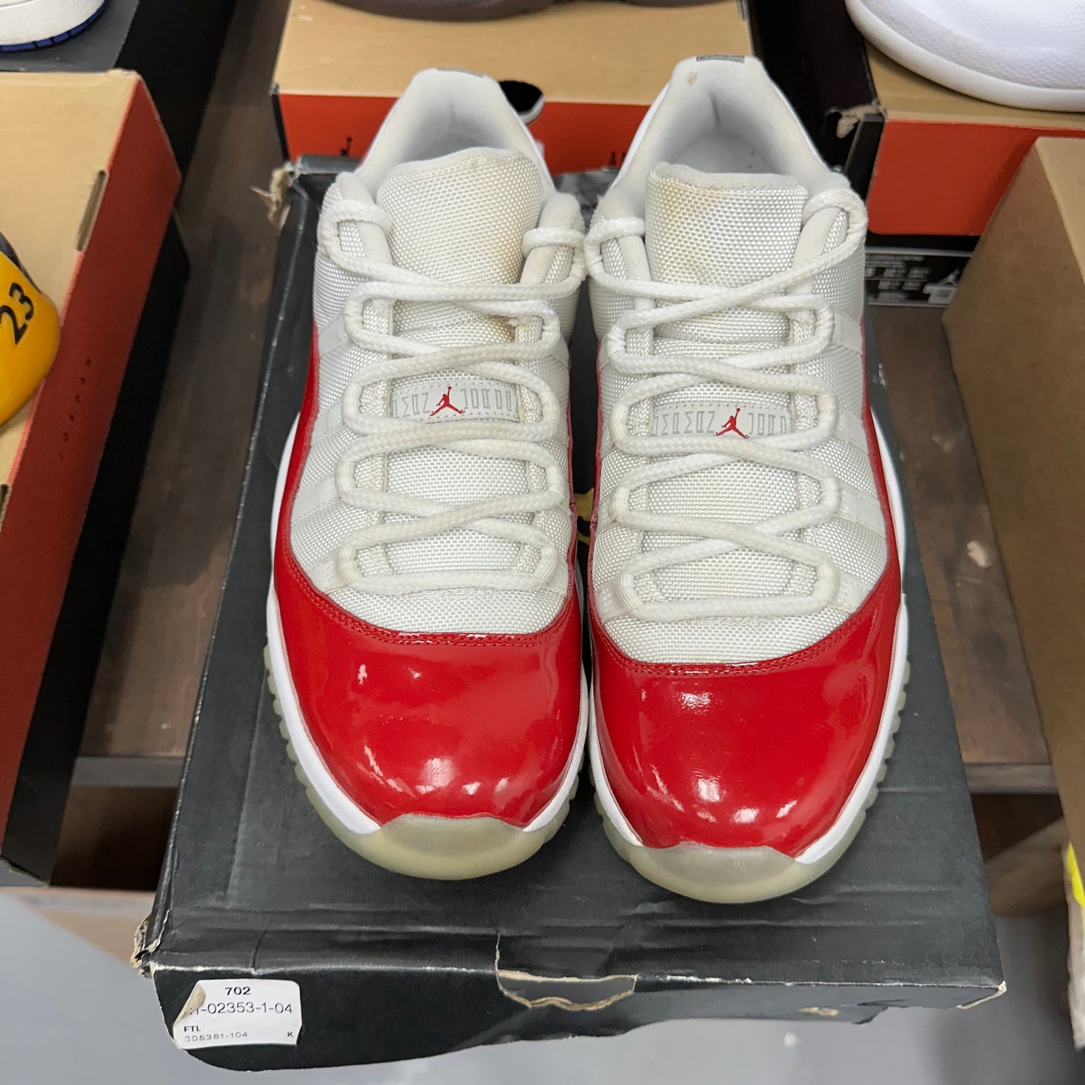 Cherry Jordan 11 Low (USED, Replacement Box)