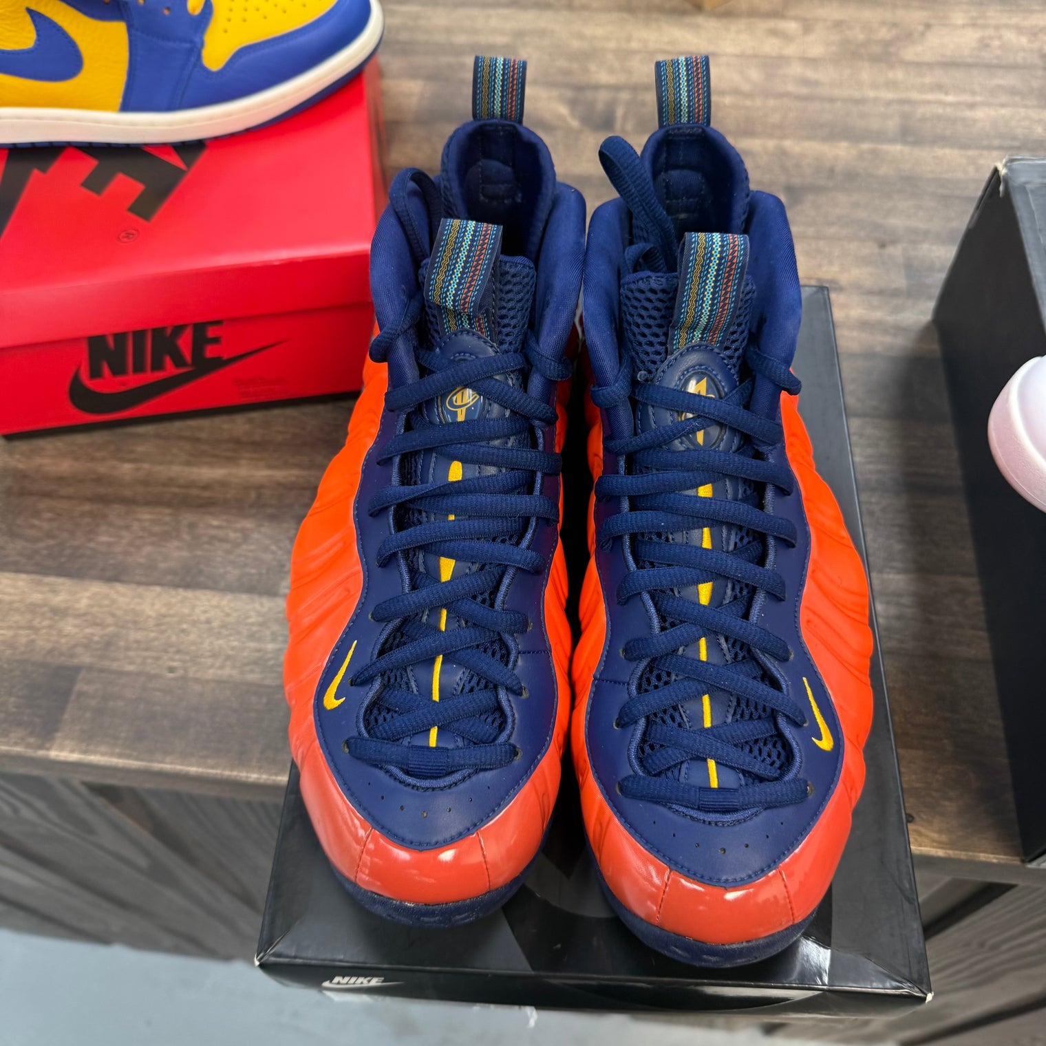 Blue Void Rugged Orange Air Foamposite One (Used)