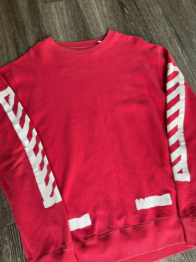 Off White Red Striped Crewneck (USED)