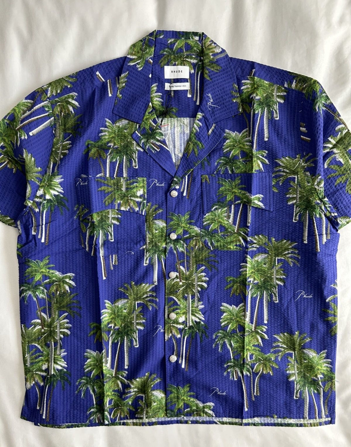 Rhude Seersucker Hawaiian Shirt All Over