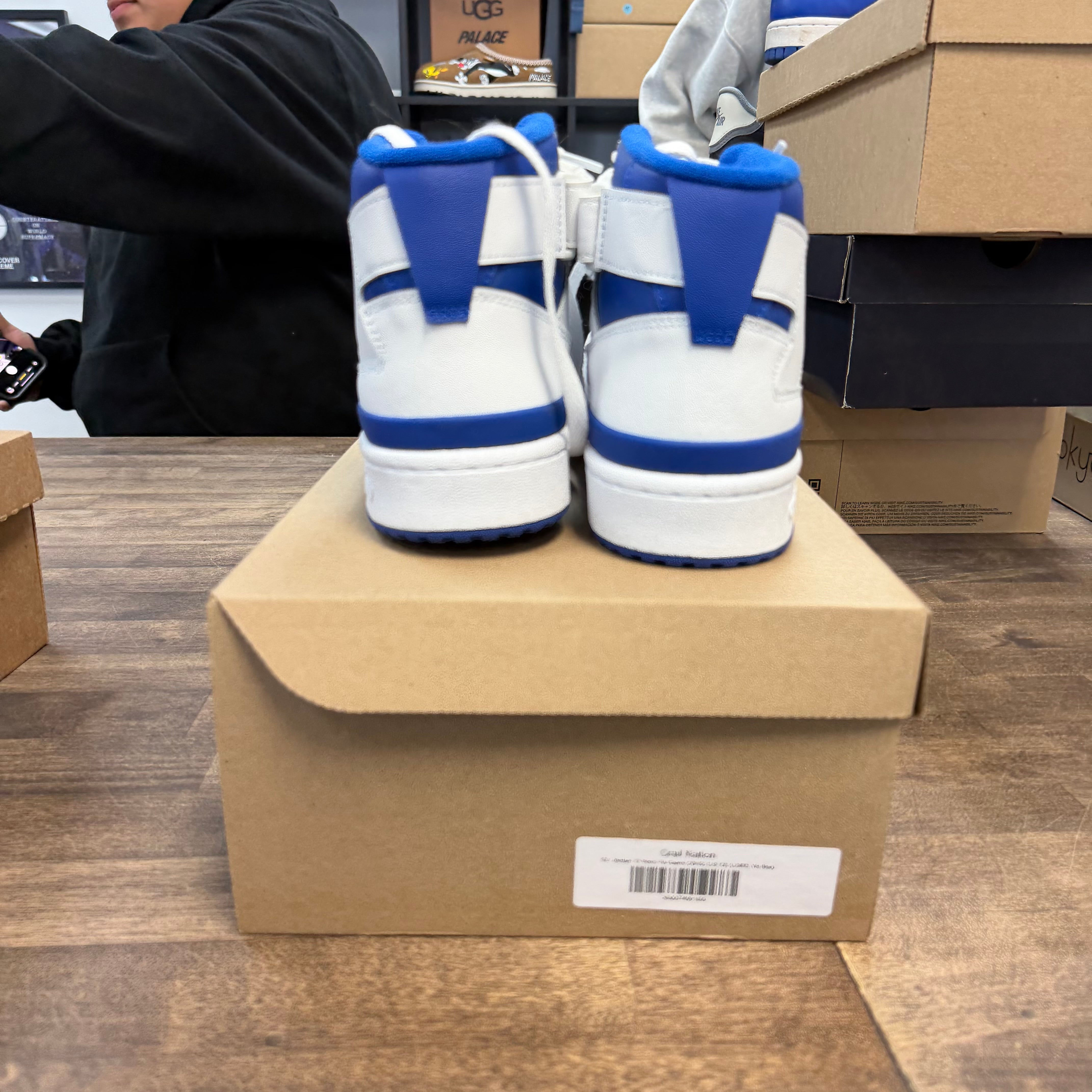 adidas Forum Mid White Royal Blue (US 9W) (USED, No Box) Size 9W (Pre-Owned) - Image 3