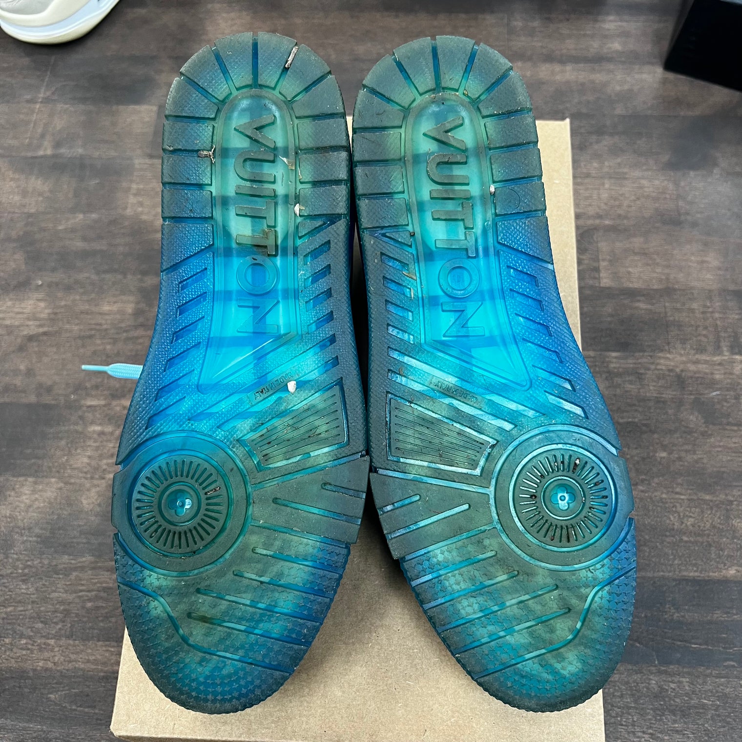 Louis Vuitton Trainer Clear Blue Sneaker (USED ,no box)