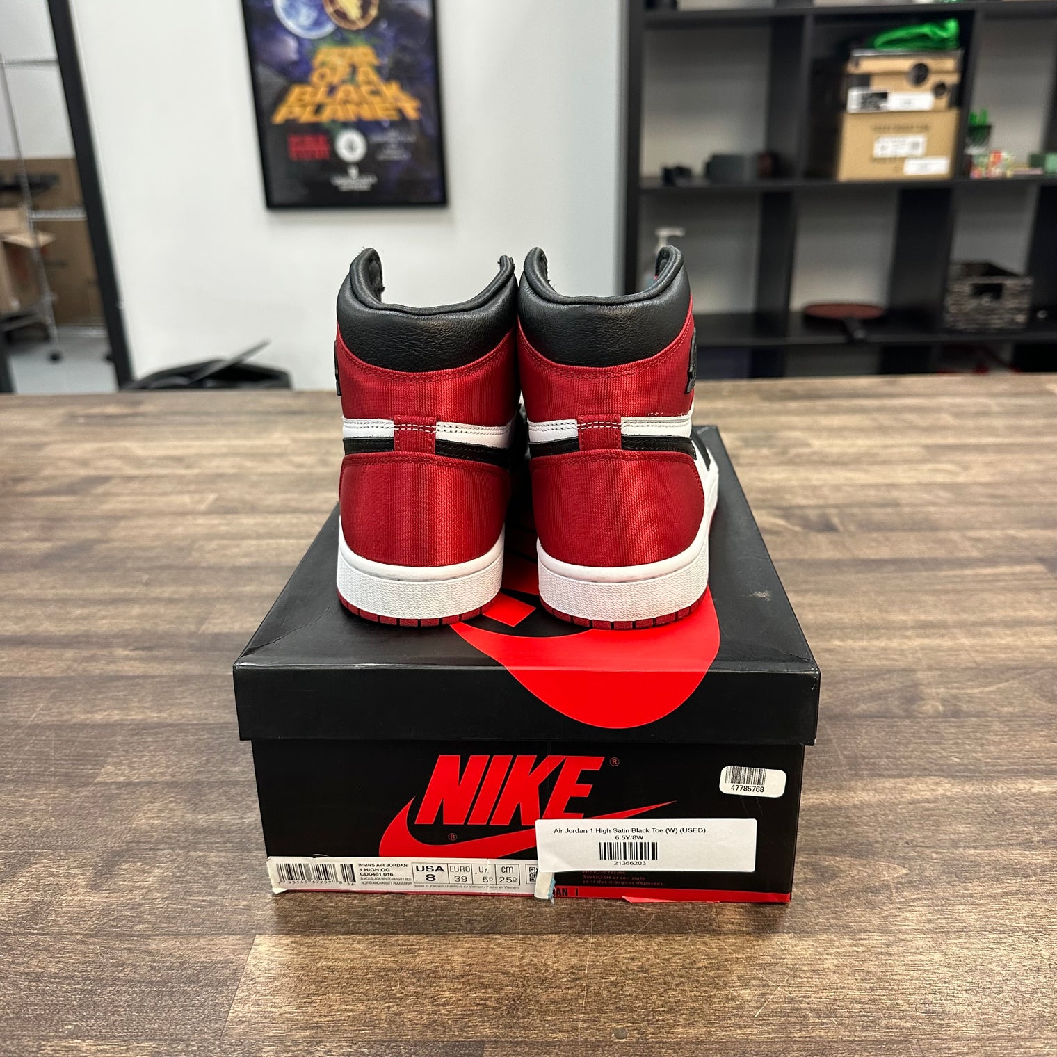 Air Jordan 1 High Satin Black Toe (W) (USED)