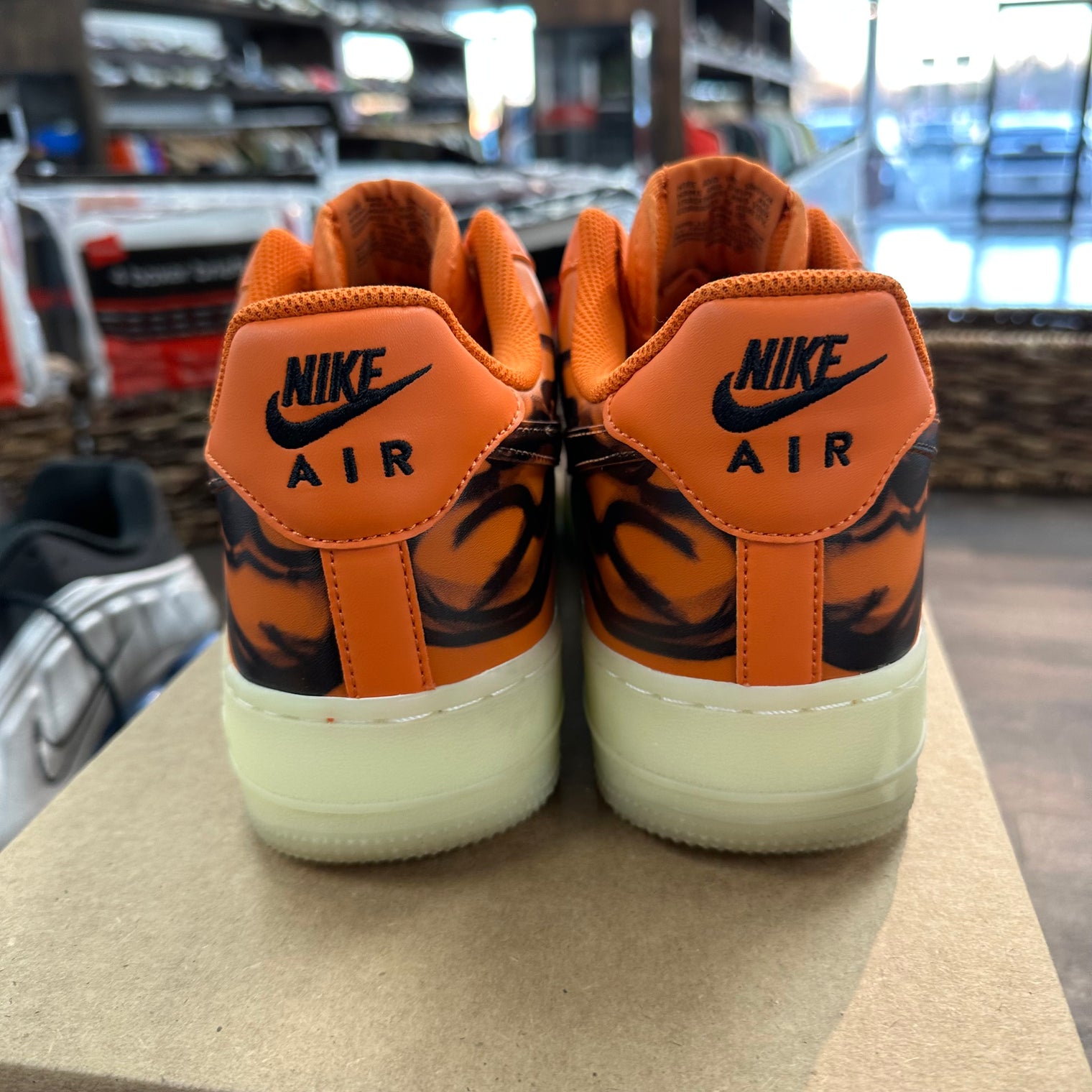 Nike Air Force 1 Low Orange Skeleton Halloween (2020) (US 10.5) (USED, No Insoles, No Box)