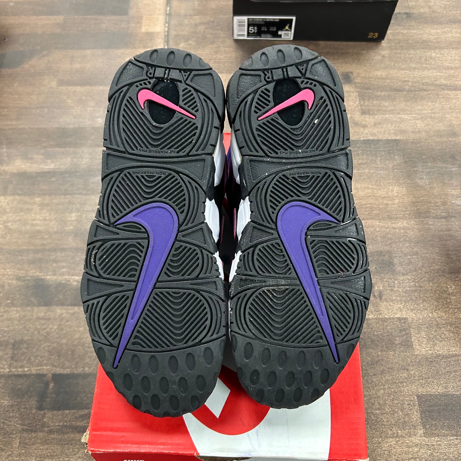 Black Court Purple Nike Air More Uptempo 96 (GS) (USED, Replacement Box)