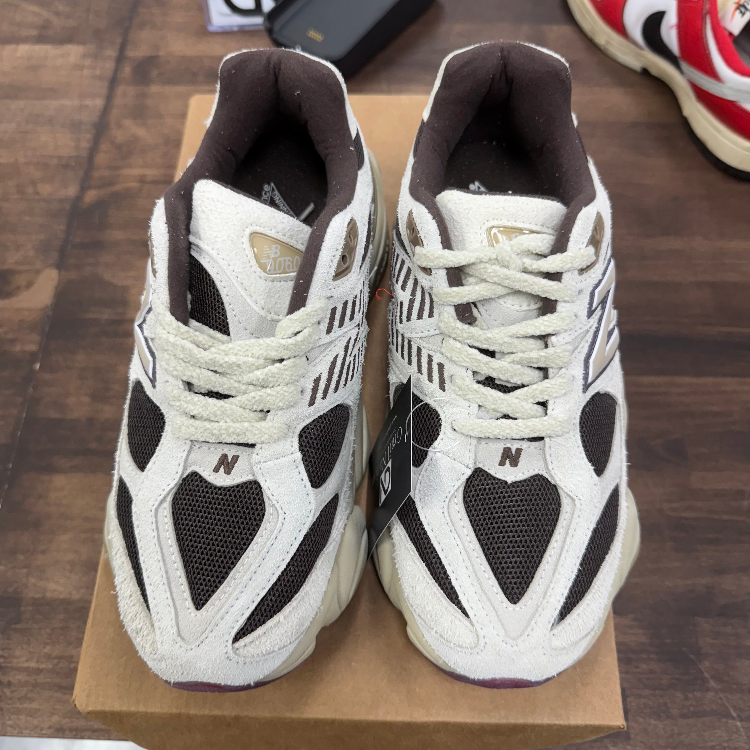 New Balance 9060 Sydney McLaughlin-Levrone Linen Black Coffee (US 7) (Lightly Worn, No Box) Size 7 (Pre-Owned) - Image 3