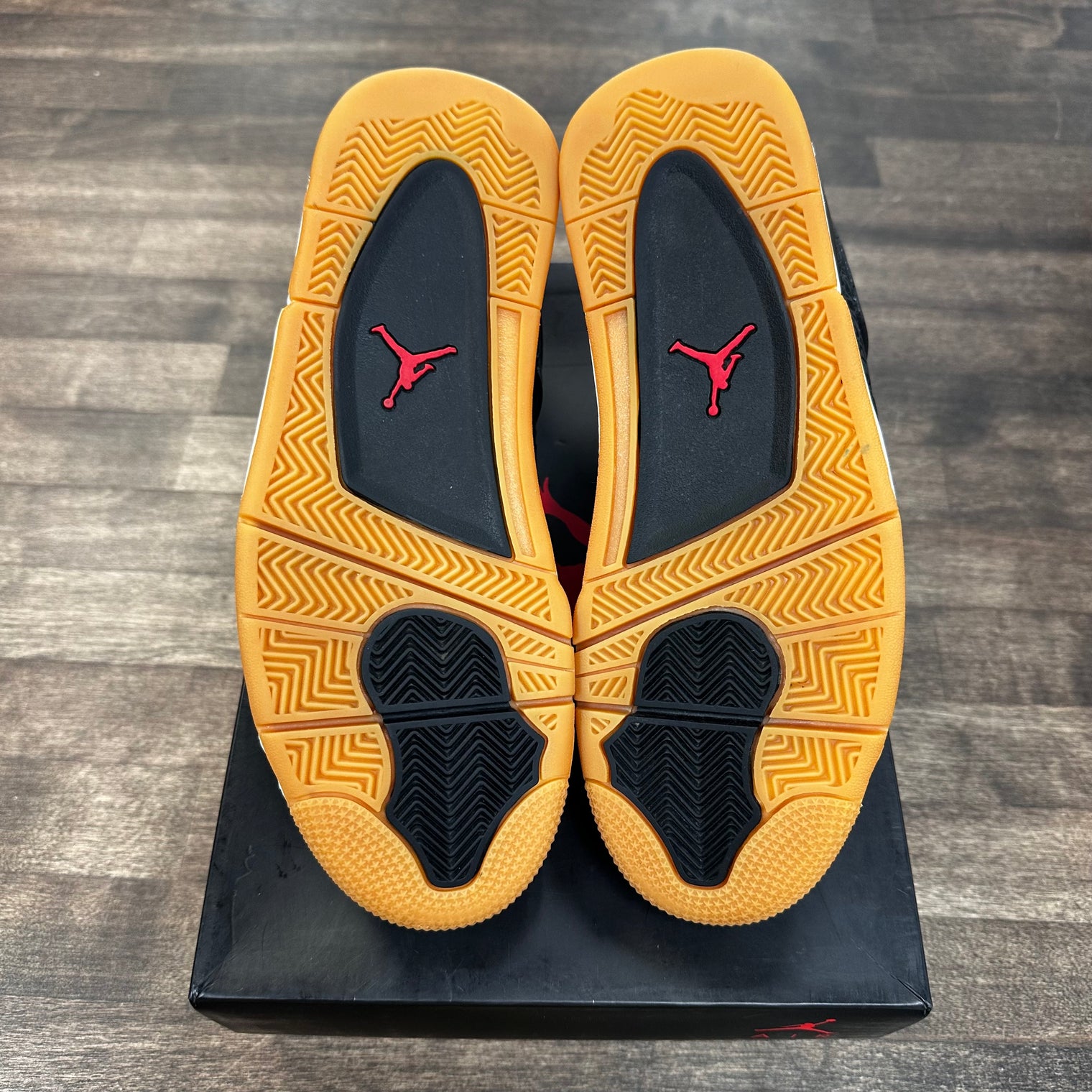 Laser Black Gum Jordan 4 (USED,Repainted Sole)