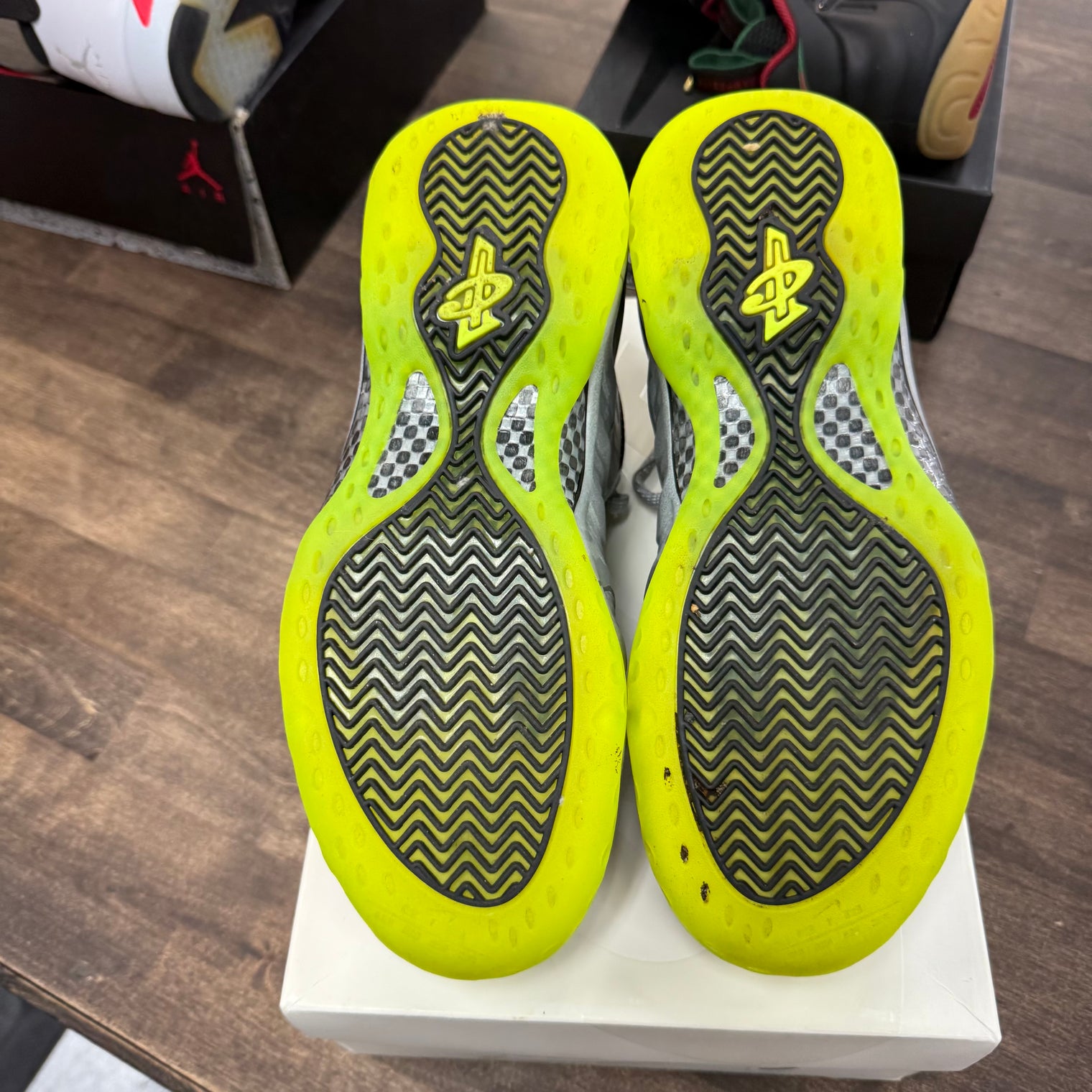 Silver Volt Camo Air Foamposite One (USED)