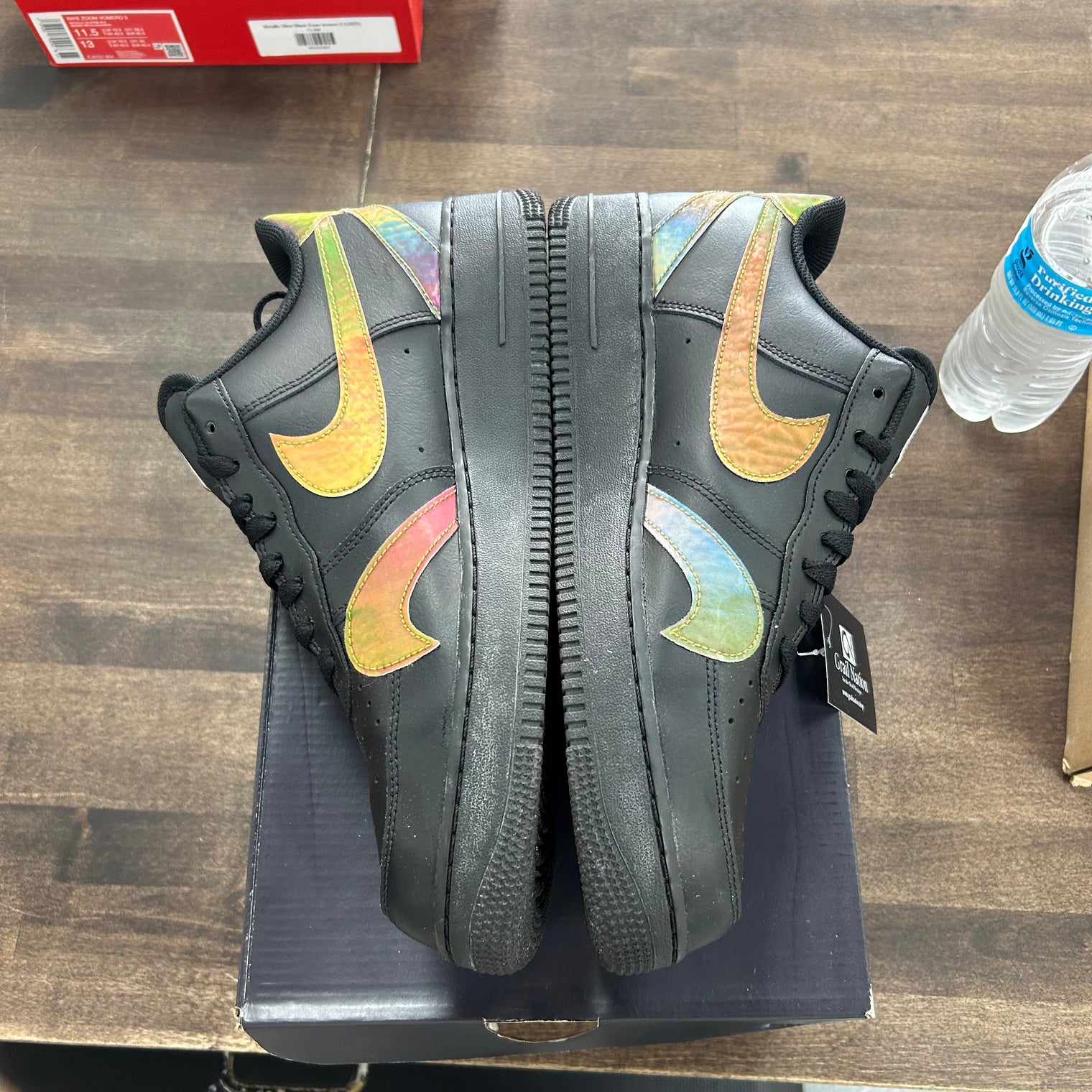 Misplaced Swooshes Black Multi Air Force 1 (USED)