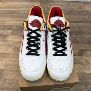 Jordan 2 Retro Low SP Off-White White Red (US 13) (USED, No Box) Size 13 (Pre-Owned) - Image 2