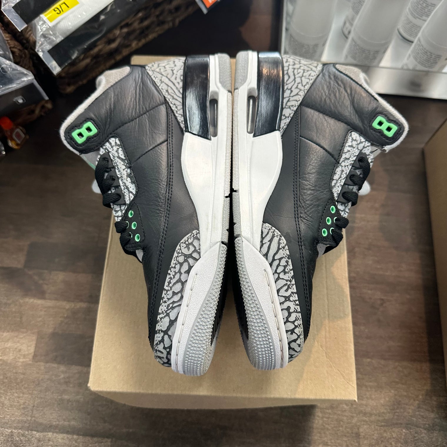 Green Glow Jordan 3 Retro (USED, No Box)