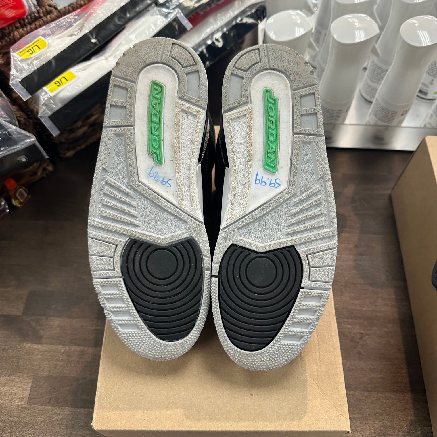 Green Glow Jordan 3 Retro (USED, No Box)