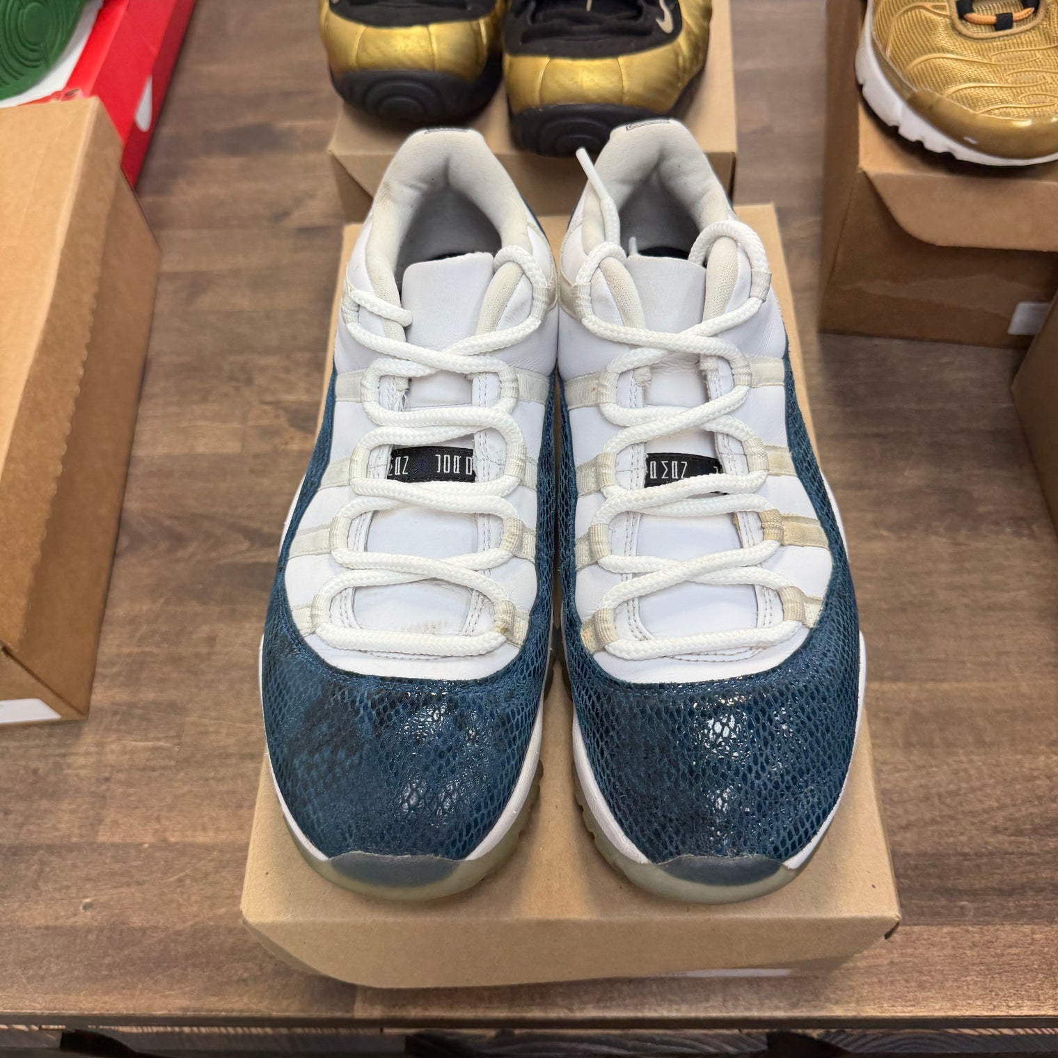Navy Snake Skin Jordan 11 Retro Low (USED, No Box)