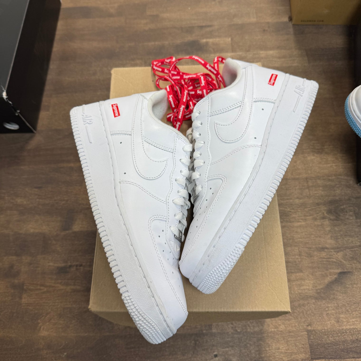 Nike Air Force 1 Low Supreme White (US 9.5) (Lightly Worn, No Box)