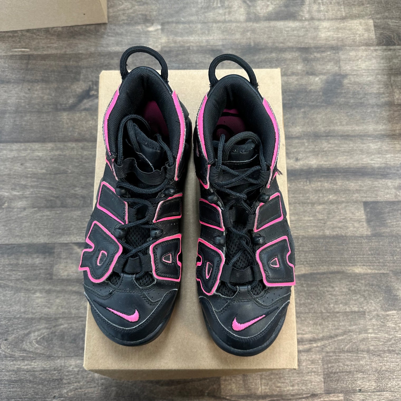 Nike Air More Uptempo Black Pink Blast (US 7Y) (USED, No Box)
