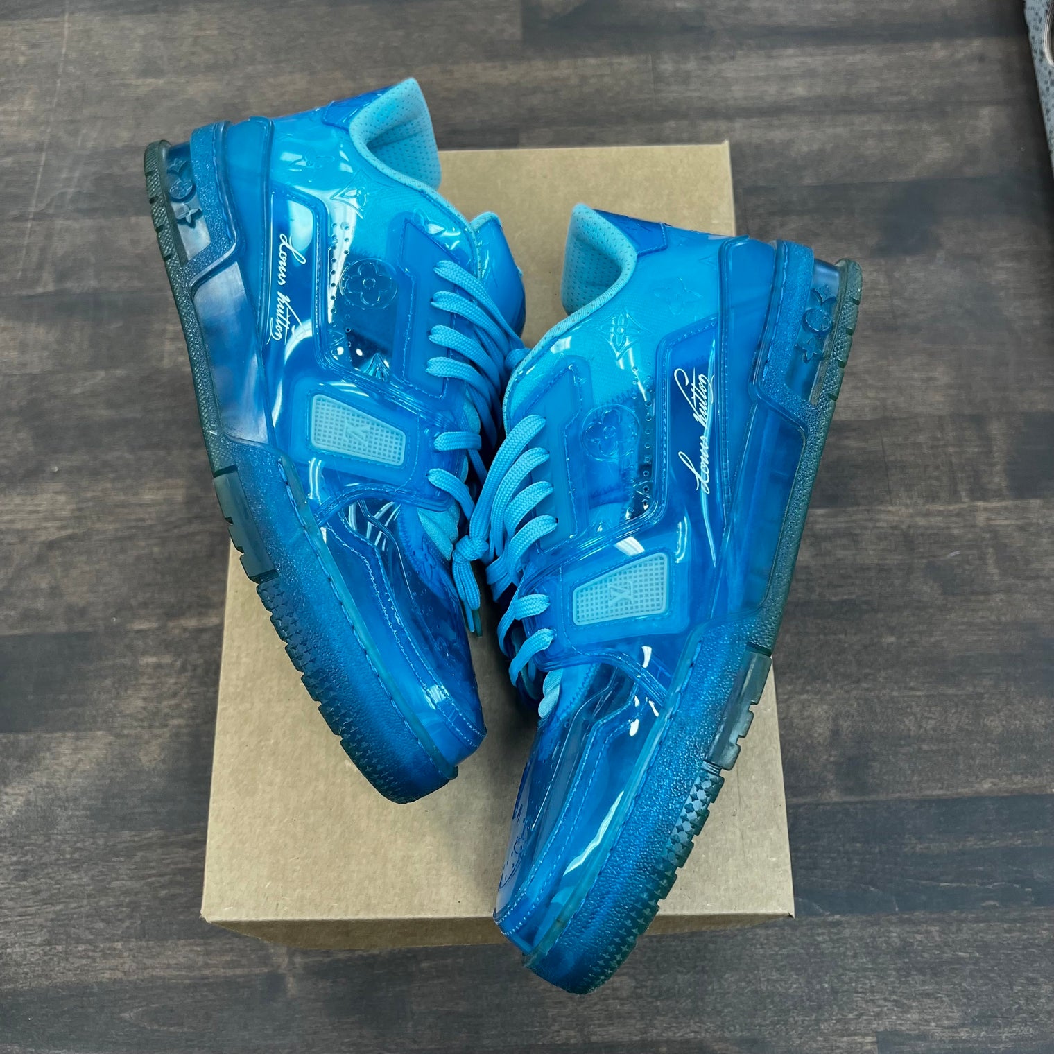 Louis Vuitton Trainer Clear Blue Sneaker (USED ,no box)