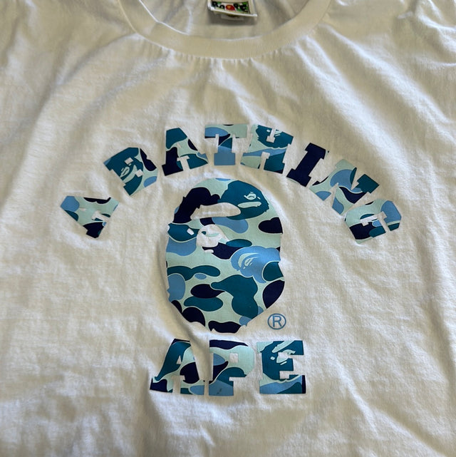 Bape College Tee Blue Camo (Used)