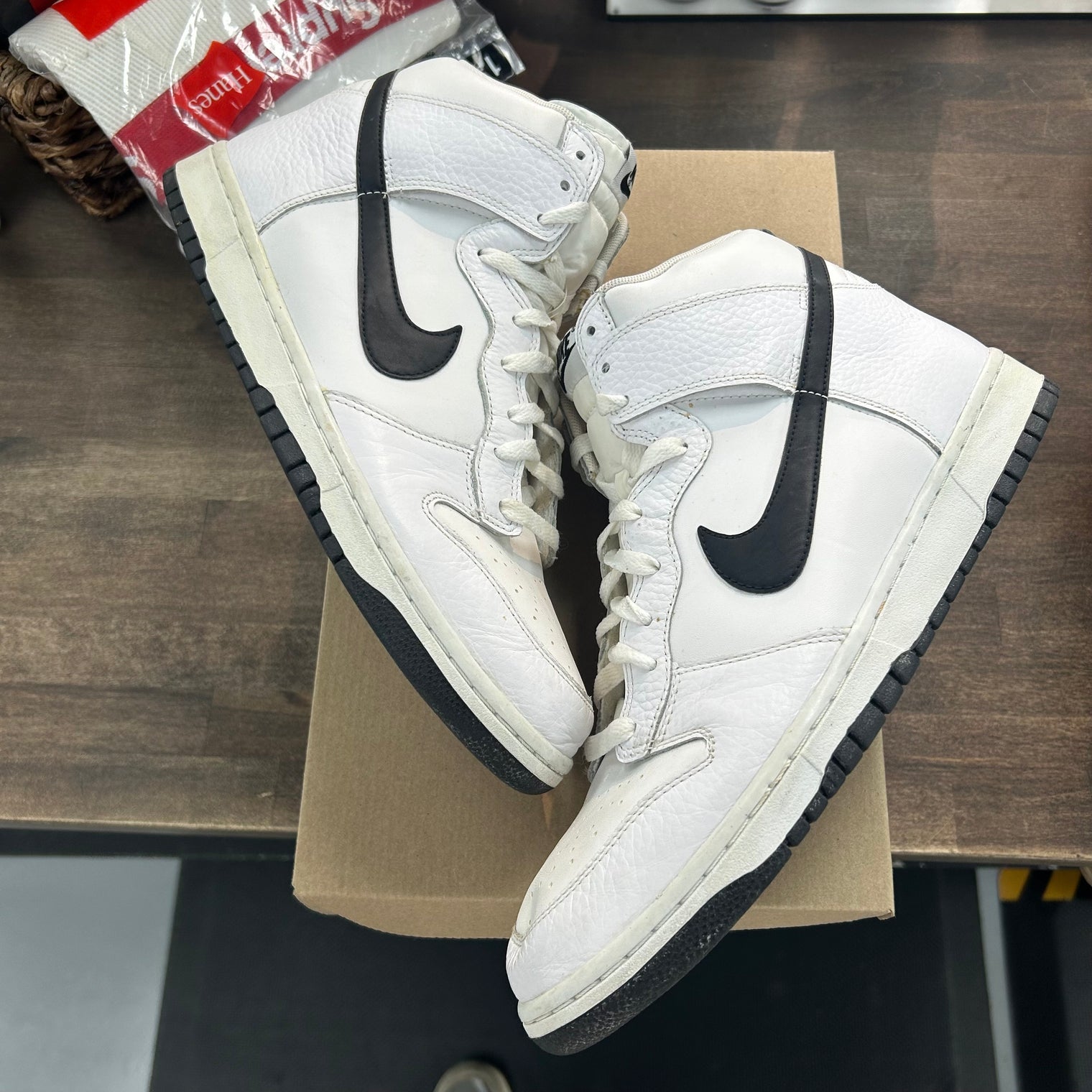 White Black Nike Dunk High 2012 (Used, No Box)