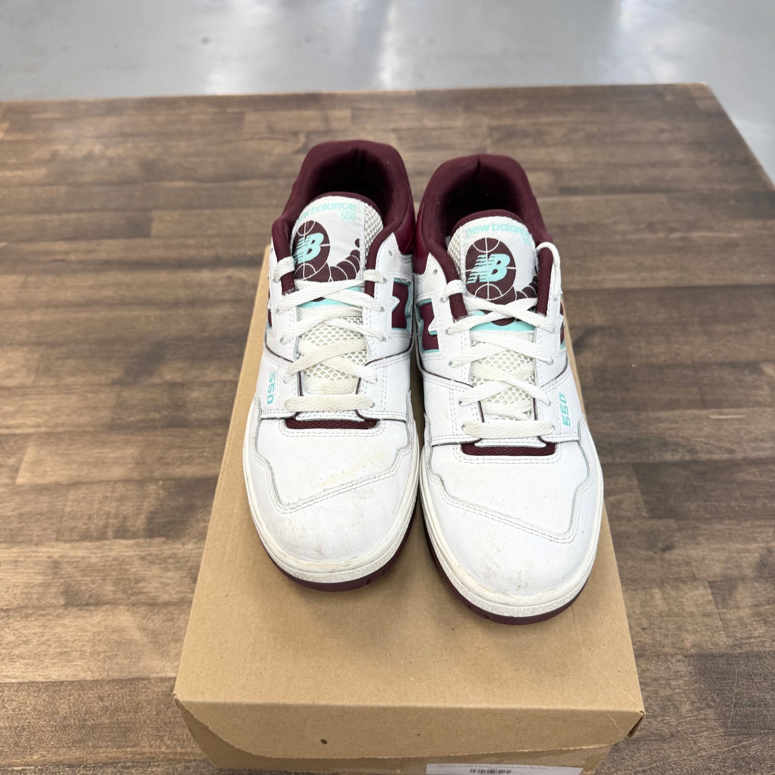 New Balance 550 Burgundy Cyan (US 9) (USED, No Box)