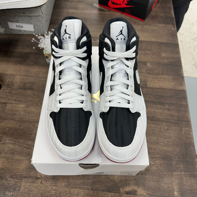 Canvas White Black Gym Red Jordan 1 Mid SE Utility (USED, Replacement Box)