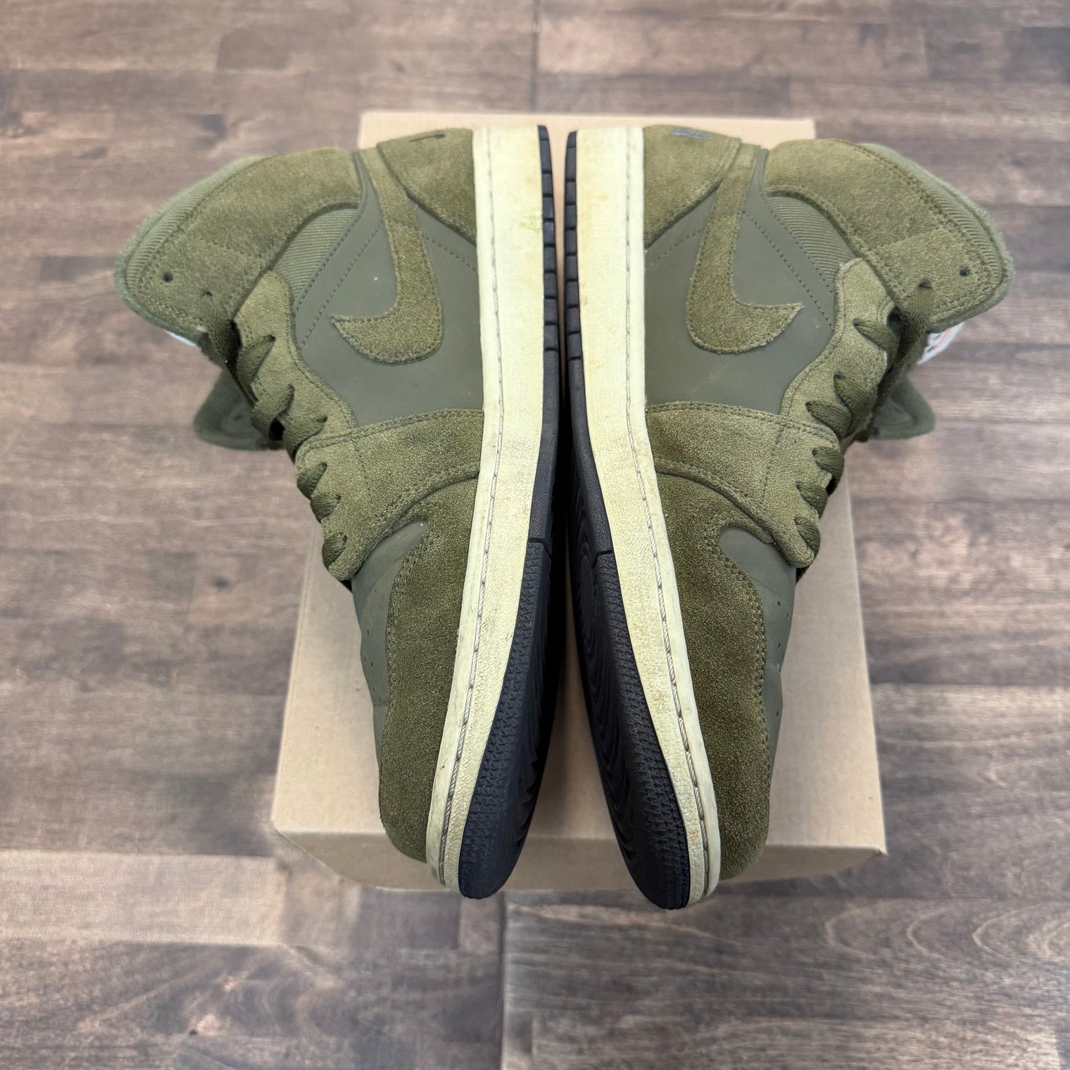 Olive Canvas Jordan 1 Mid (2018) (USED, No Box)