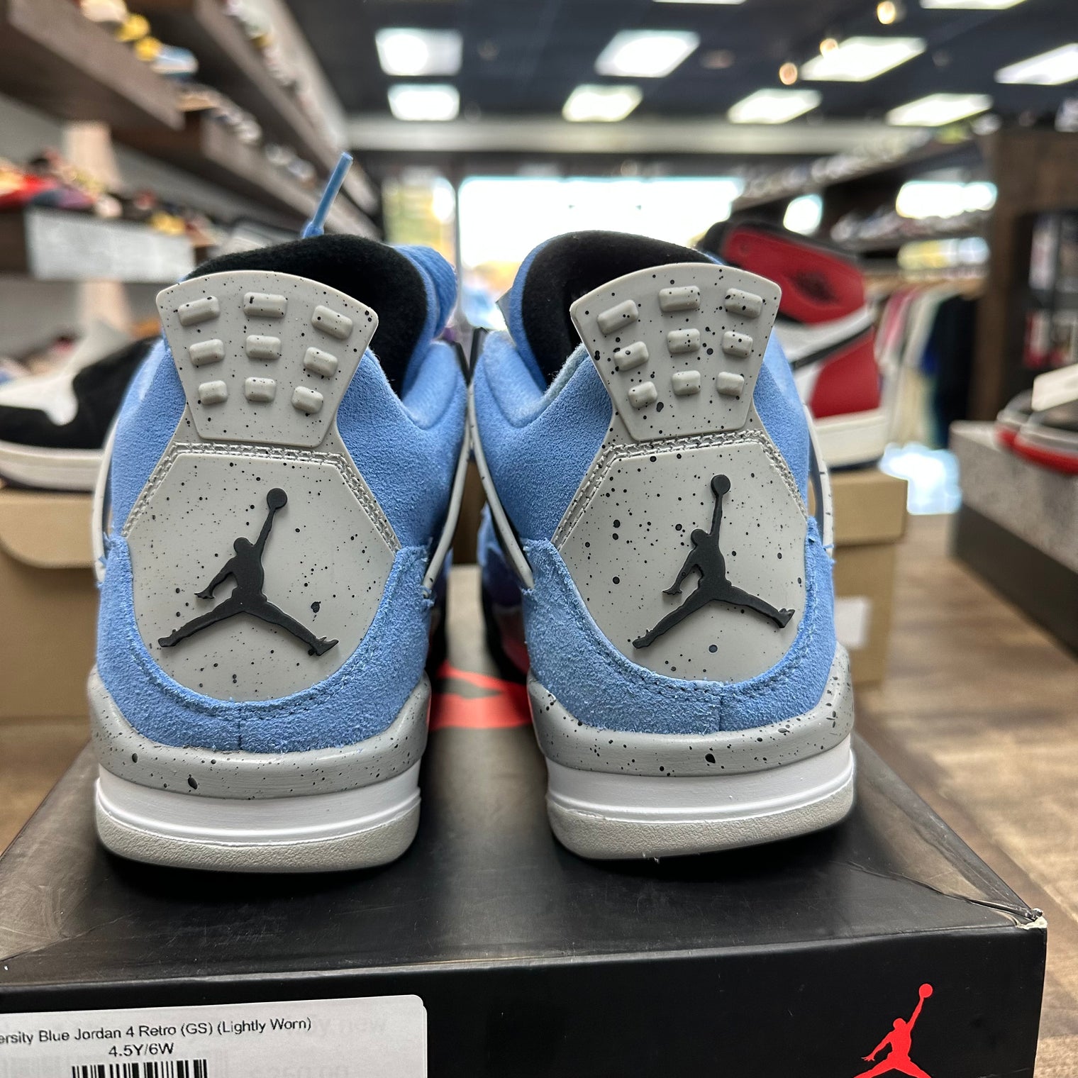 University Blue Jordan 4 Retro (GS) (Lightly Worn)