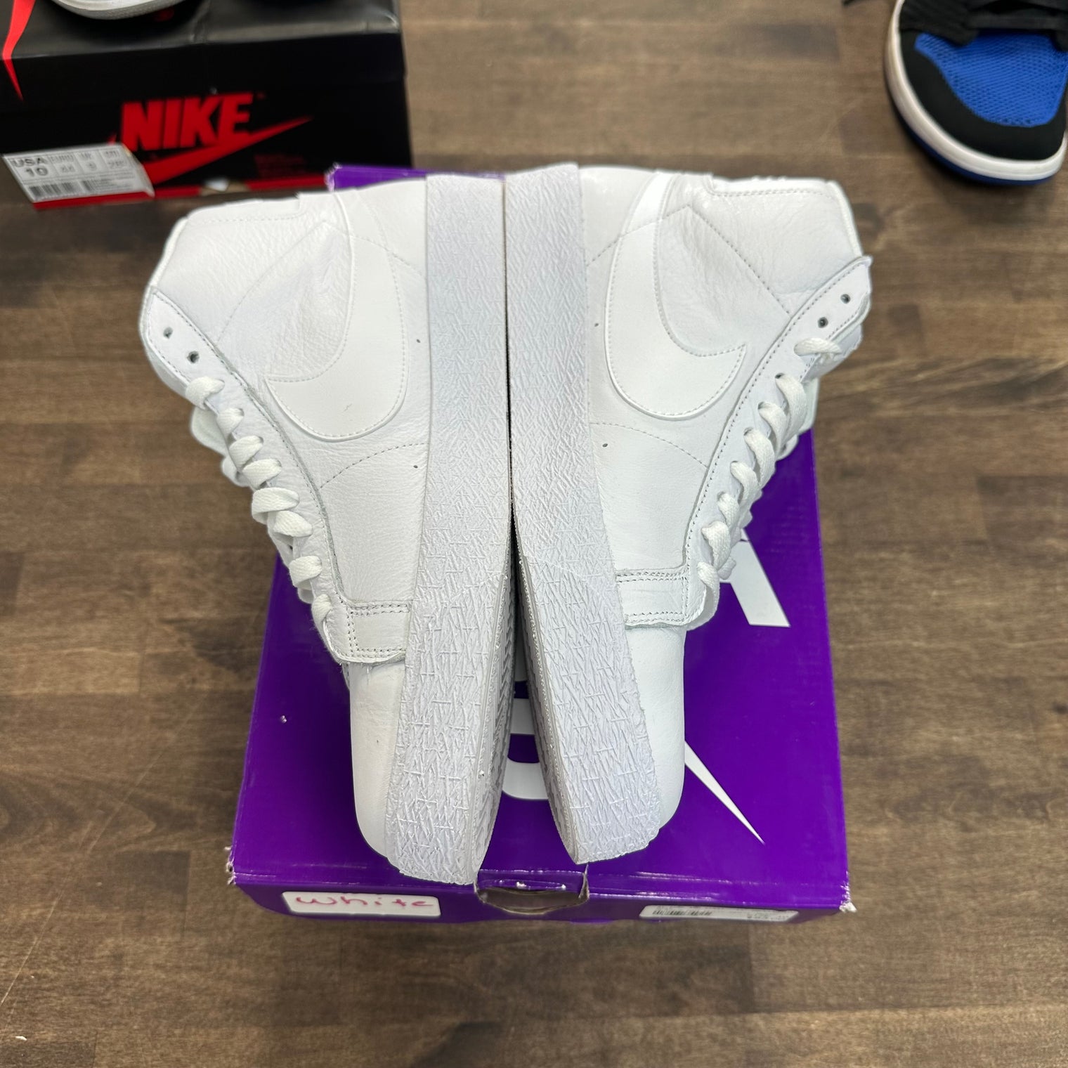 Triple White SB Zoom Blazer Mid (USED)