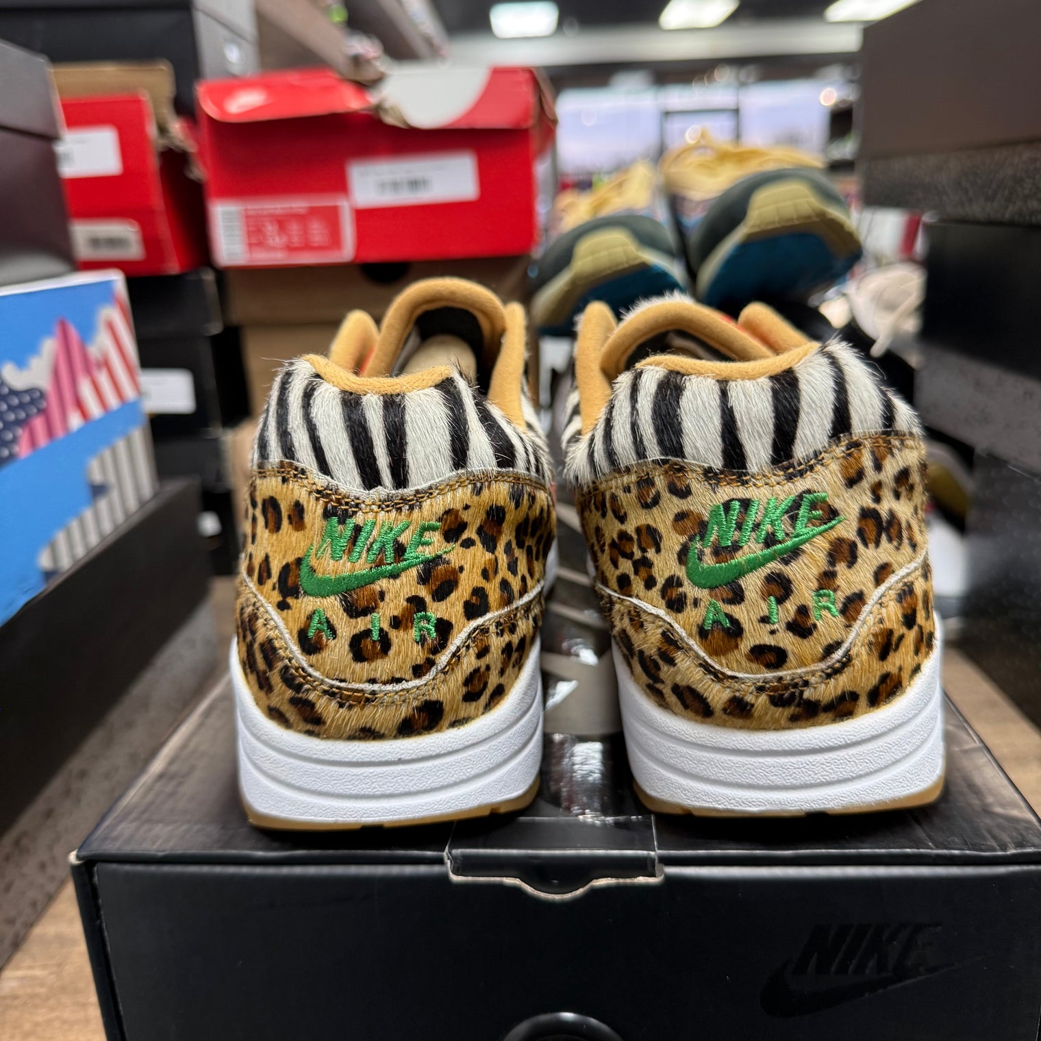 Nike Air Max 1 atmos Animal Pack 2.0 (All Black Box) (2018) (US 13) (Lightly Worn)