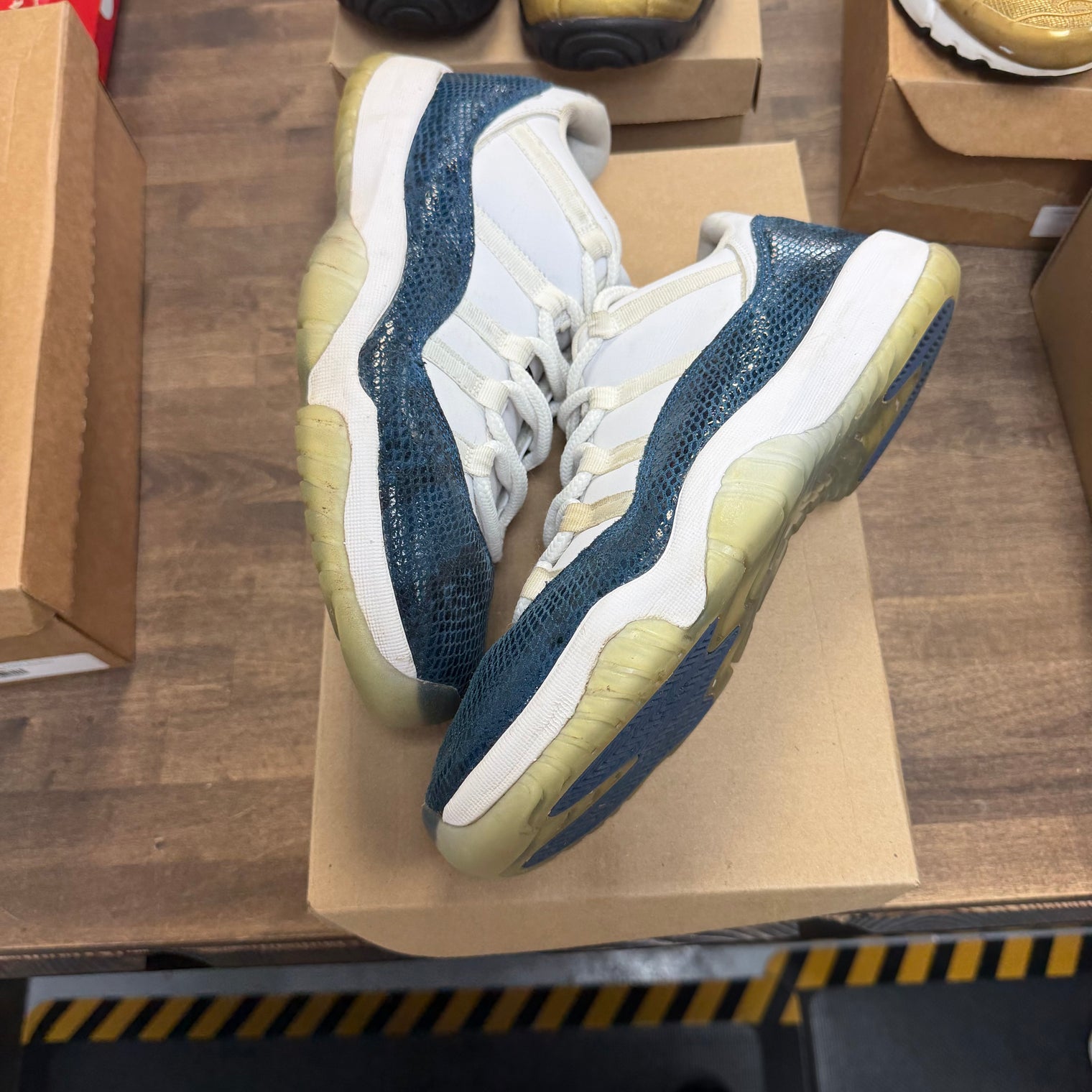 Navy Snake Skin Jordan 11 Retro Low (USED, No Box)