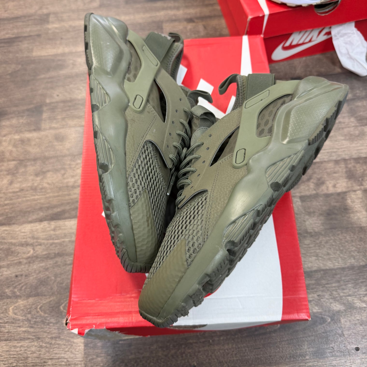 Triple Olive Nike Air Huarache Run Ultra (USED)