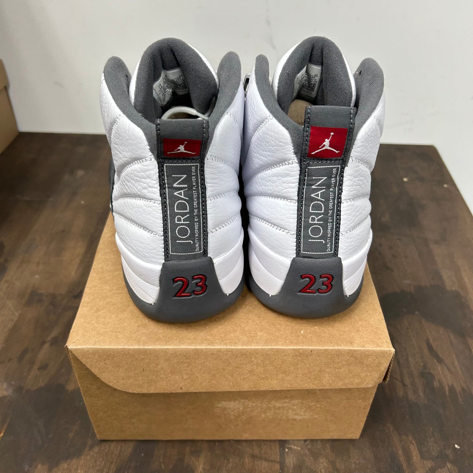 White Dark Grey Jordan 12 (Used, No Box)