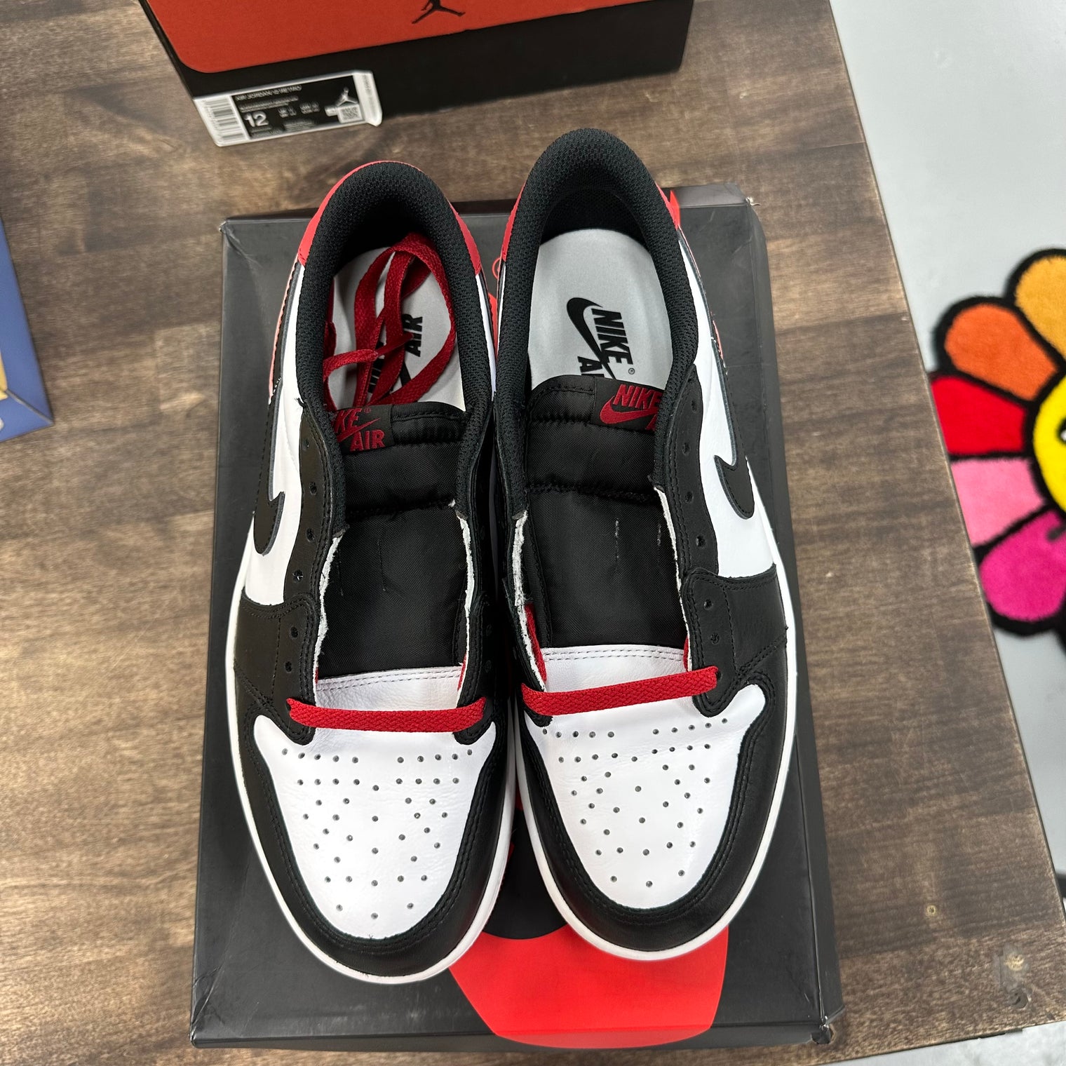 Black Toe Jordan 1 Low OG (Tried On)