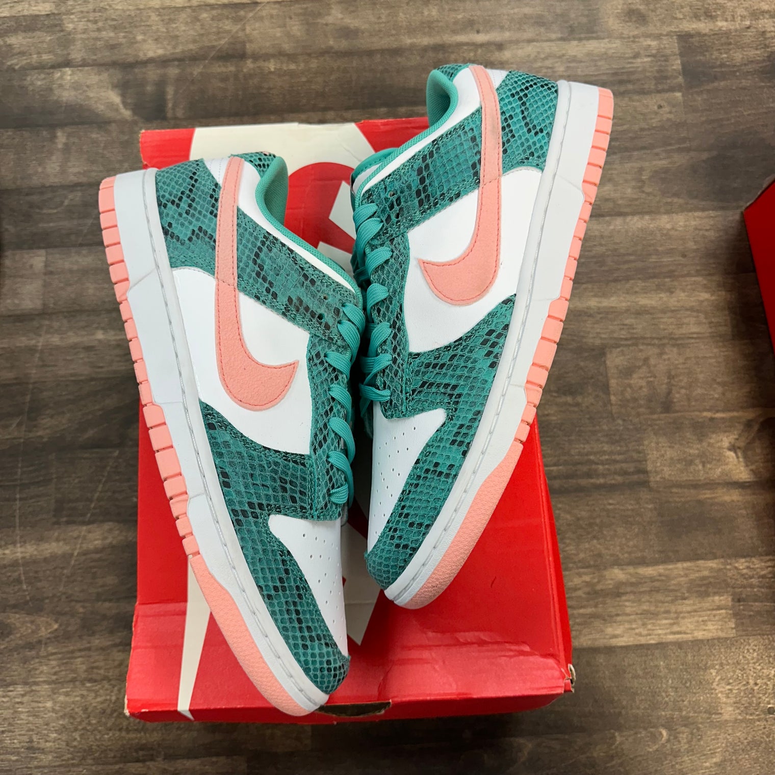 Snakeskin Washed Teal Dunk Low (USED)