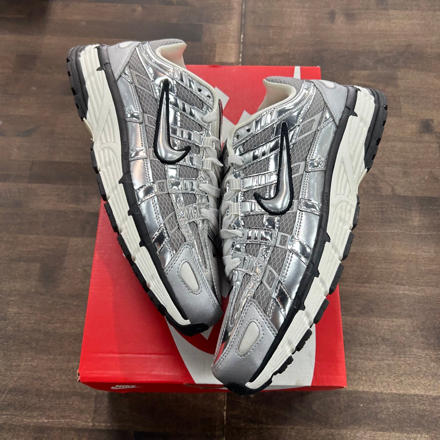 Metallic Silver Nike P-6000 (USED)