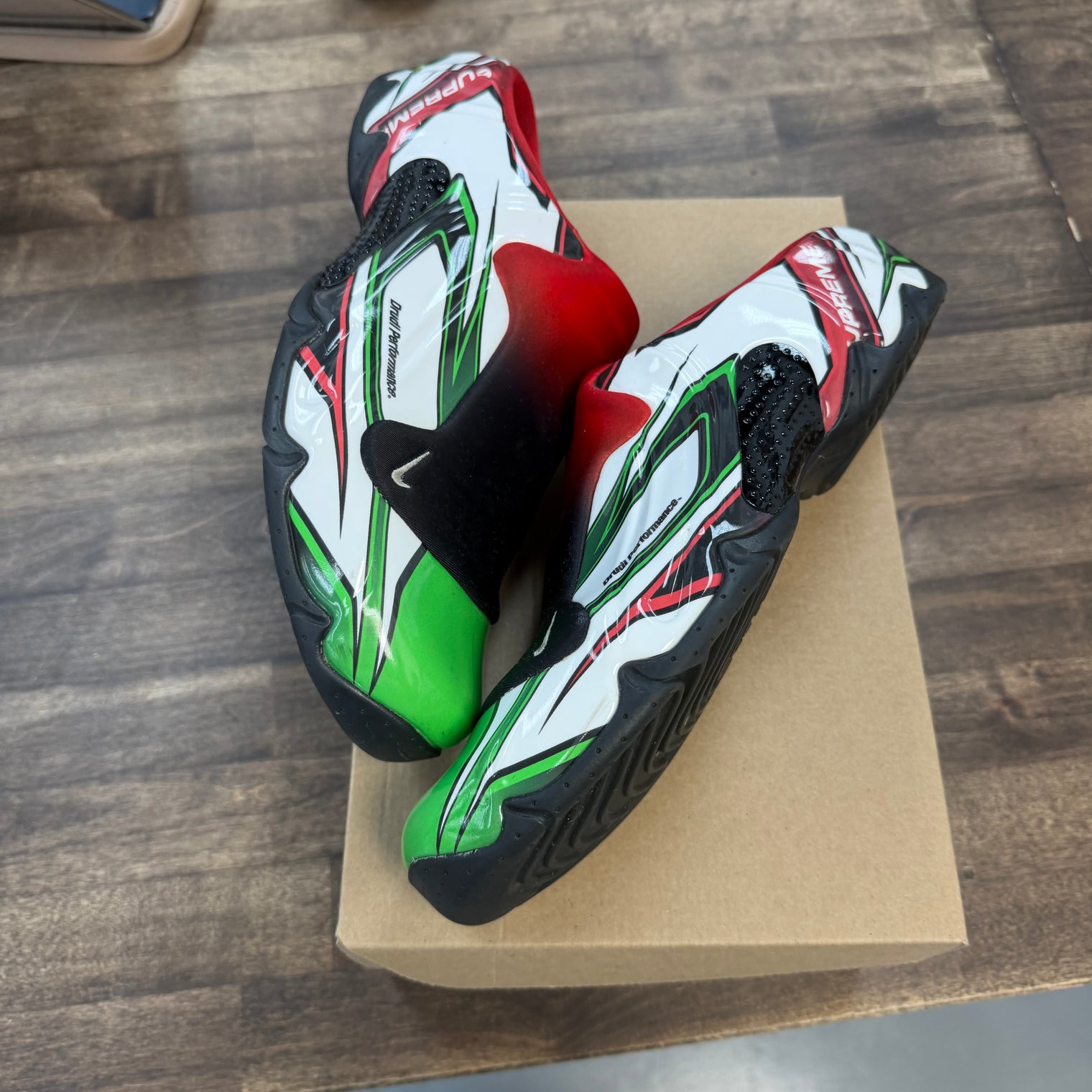 Supreme White Gym Red Green Nike Clogposite (USED, No Box)