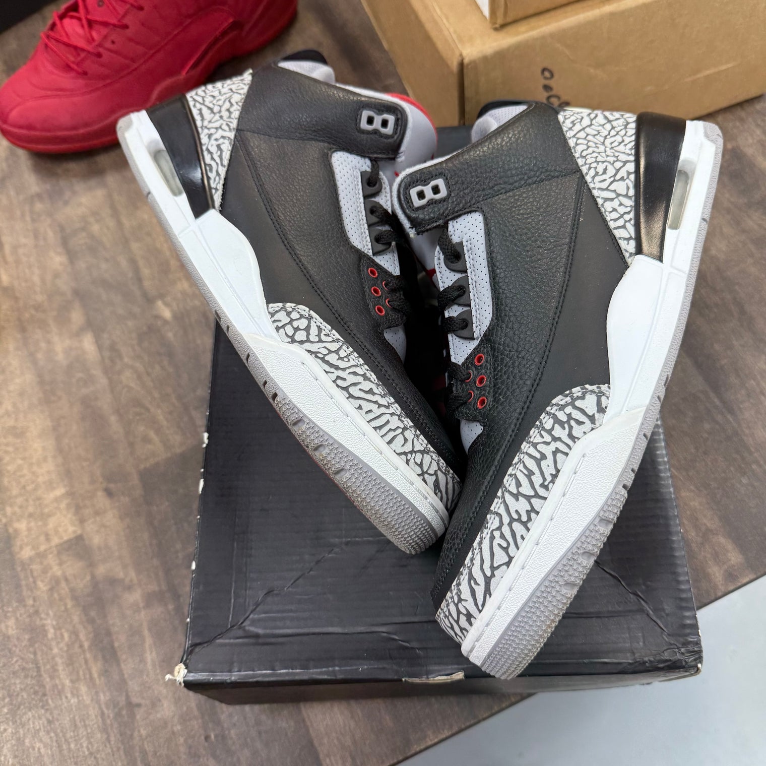 Black Cement Jordan 3 Retro (2018) (USED, Replacement Box)