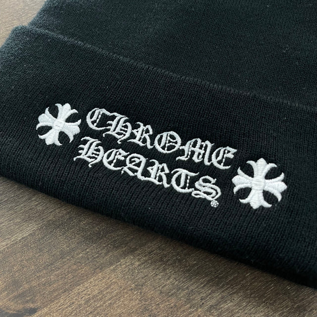 Chrome Hearts Black Logo Beanie