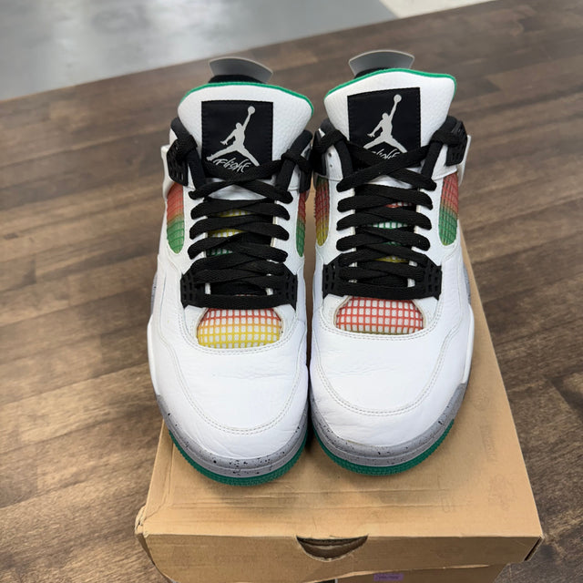 (W) Lucid Green Rasta Jordan 4 (USED,No Box)