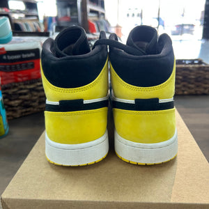 Jordan 1 Mid Yellow Toe Black (US 9.5) (USED, No Box) Size 9.5 (Pre-Owned) - Image 4