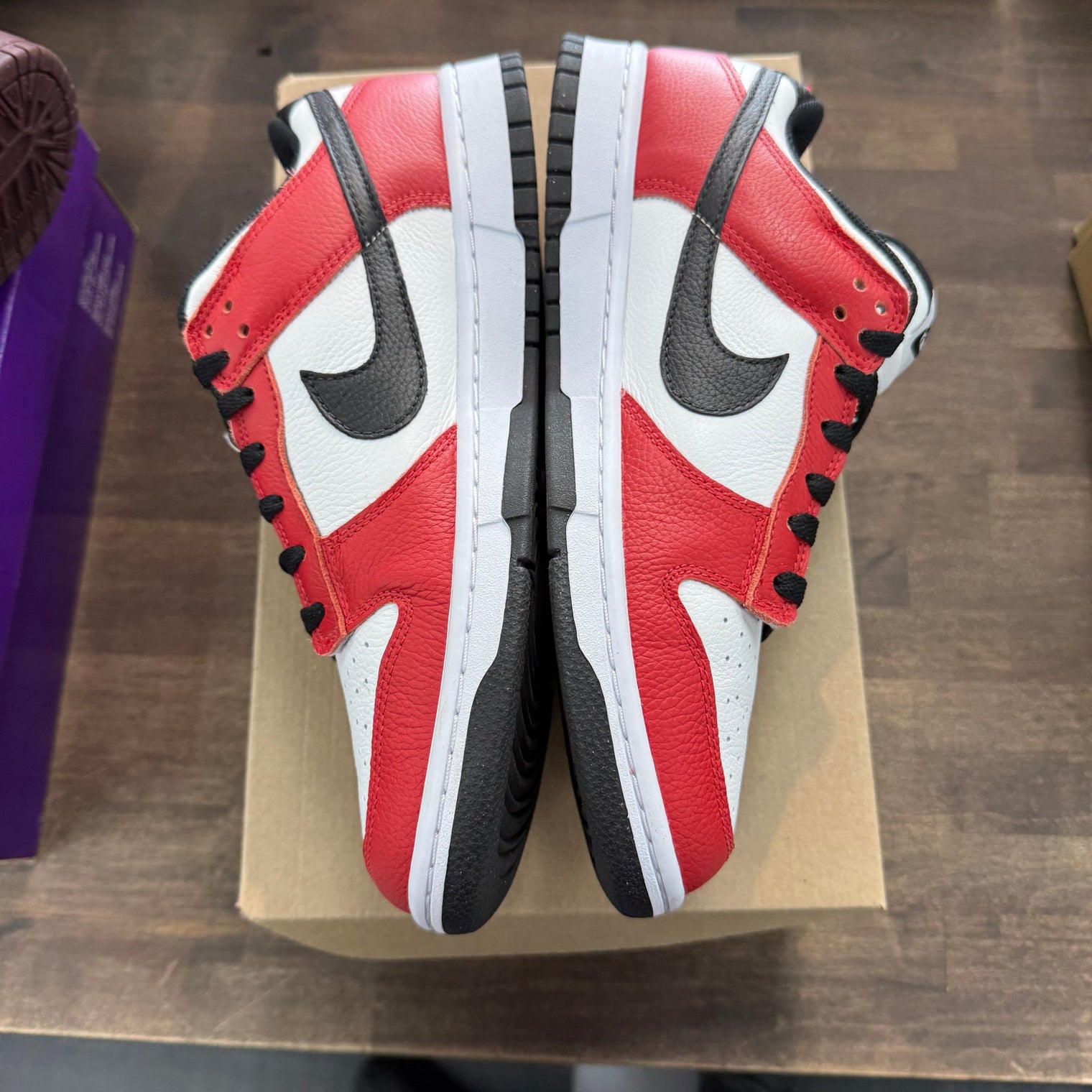 Nike By You Chicago Black Red Dunk Low (USED, No Box)