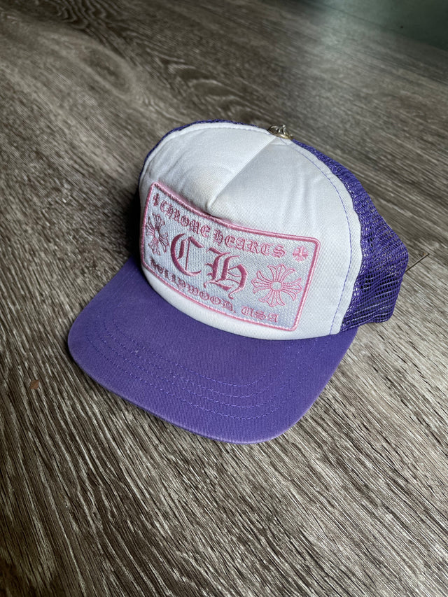Chrome Hearts Pink Purple Hollywood Trucker Hat (USED)