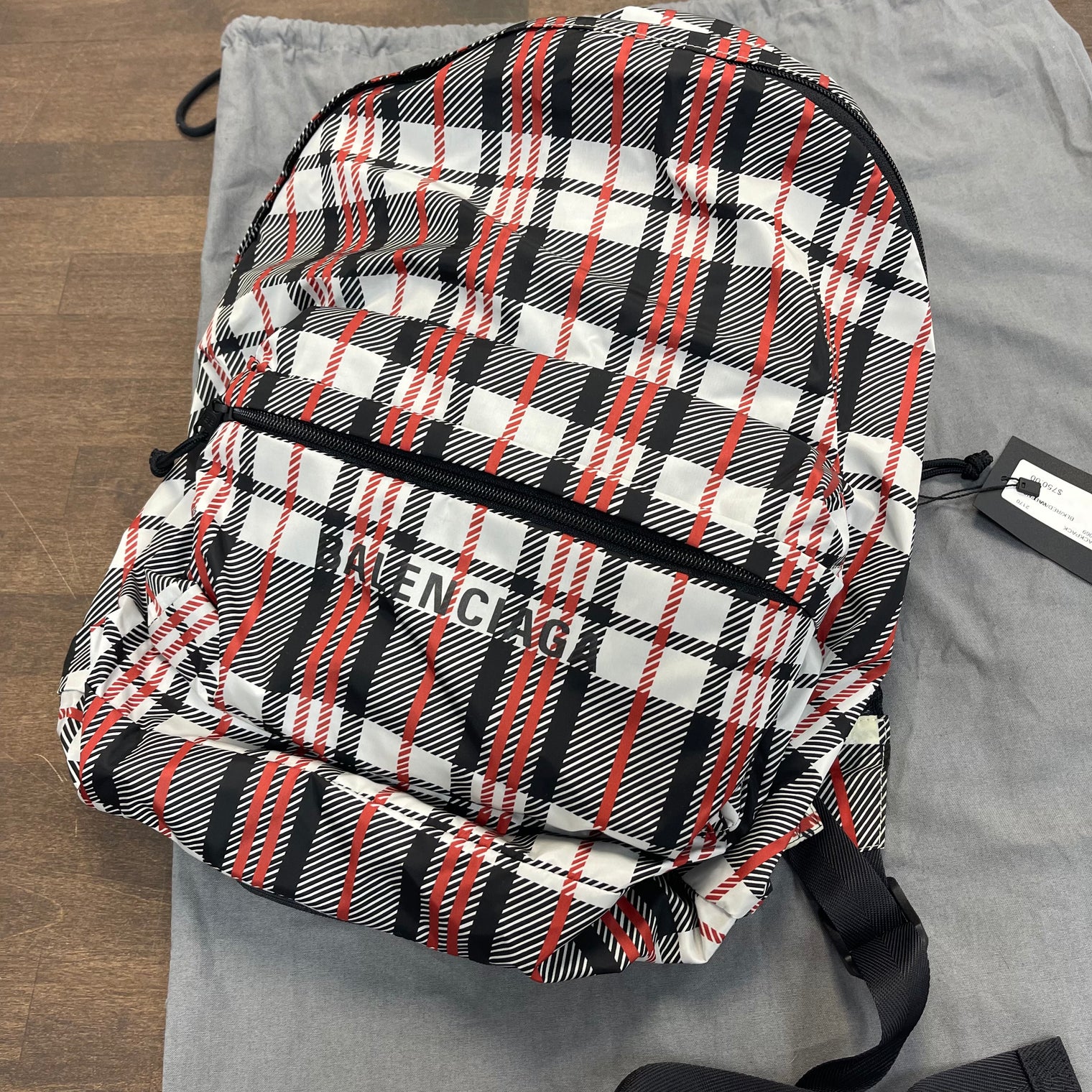 Balenciaga Plaid Nylon Bookbag (NEW / Defects)