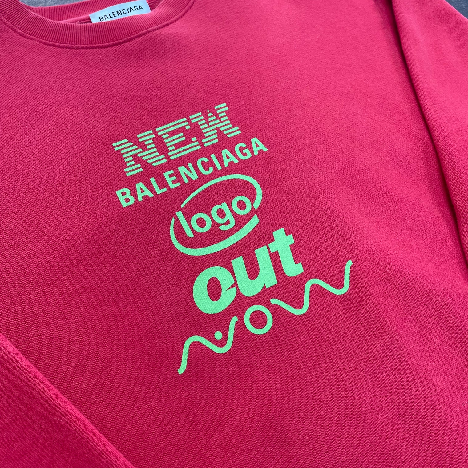 Balenciaga Logo Red Crewneck (USED)