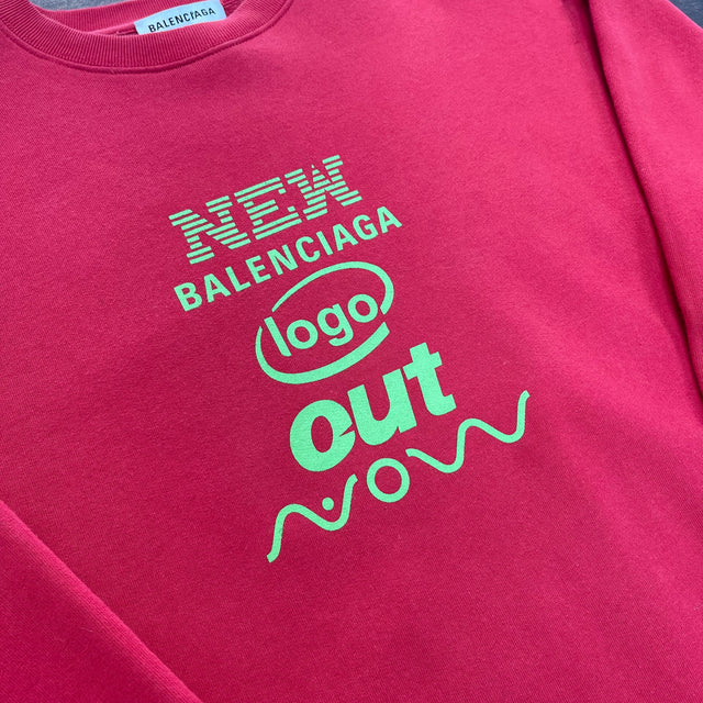 Balenciaga Logo Red Crewneck (USED)