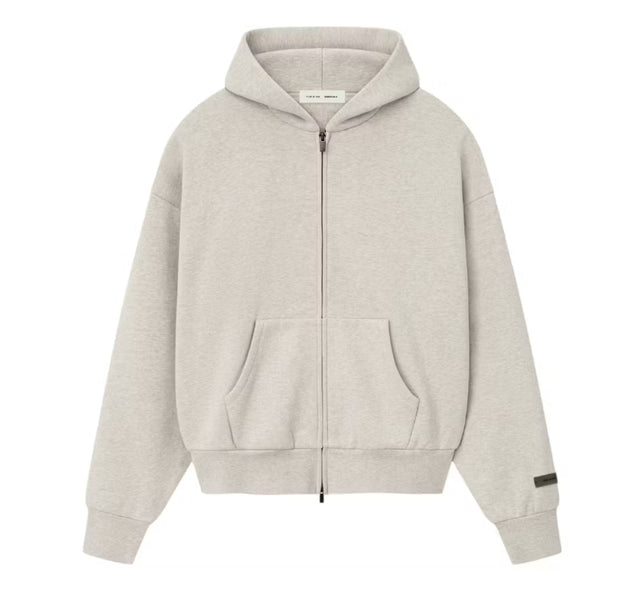 Fear of God Classic Full Zip Hoodie Heather Stone