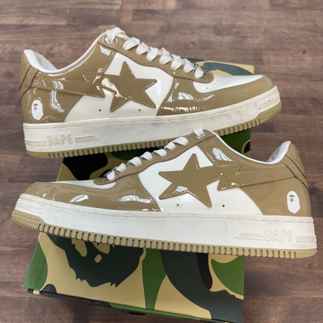 A Bathing Ape Bape Sta Patent Leather White Khaki (2023) (USED)